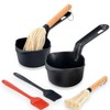 IPROUDER Cast Iron Sauce Pan and Basting Pot with BBQ