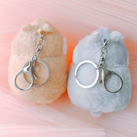 ZAYOIZY 2 Pack Plush Hamster Keychain Backpack Charms Stuffed Animals Keyring Pendants Handbag/Backpack Hamsters Accessory