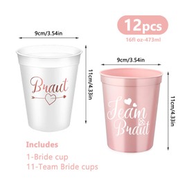 JurciCat Pack of 12 Bride and Team Bride Mugs JGA Cups Stag Night Women Jga Accessories Women Jga Decoration Women Jga Women