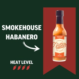 Farmer Nate's Smokehouse Habanero Hot Sauce – Extra Spicy with Habanero, Cayenne, Smoked Salt & Garlic – Bold Southern BBQ-Inspired Flavor – Handcrafted in Kentucky – 5 oz Bottle