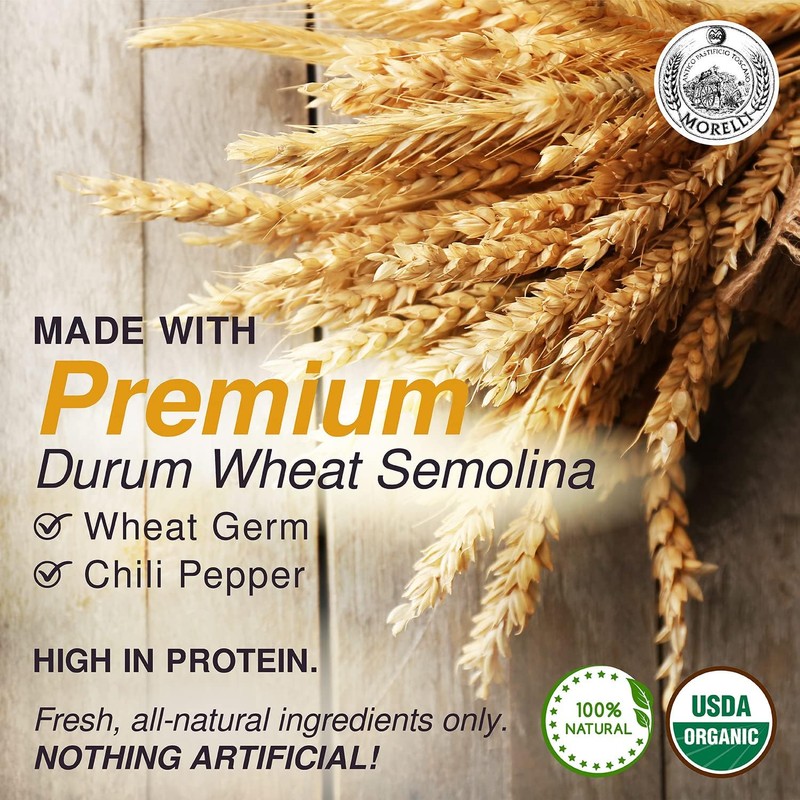 Morelli Organic Red Chili Linguine Pasta - All Natural Durum