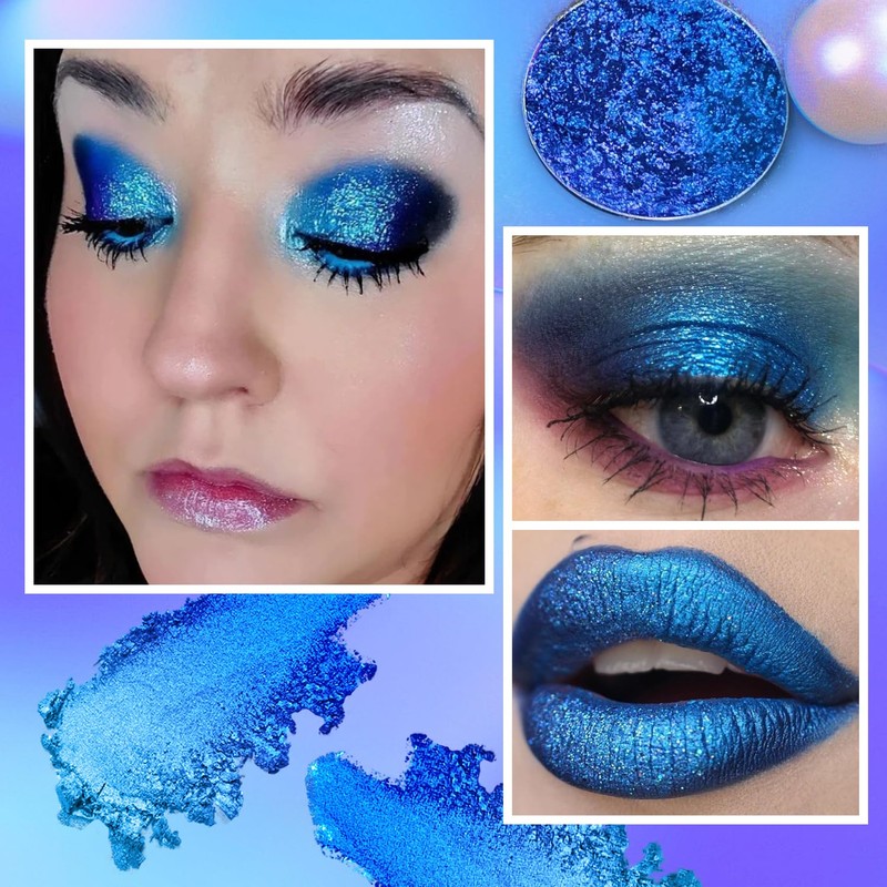 Blue Shimmer Single Eyeshadow Shimmering Sapphire Blue Glitter Eyeshadow Highly