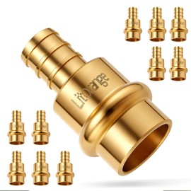 Litorange 10 Pack Lead-Free 1/2" Copper to PEX Adapter, 1/2" Propress Fittings for Quick Connection of Copper Tube and PEX-B Pipe