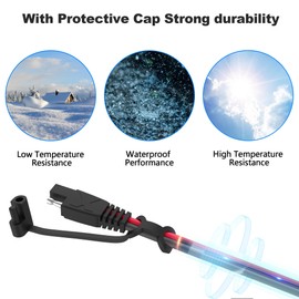 OYMSAE OYMSAE 25Feet SAE to SAE Extension Cable Quick Disconnect Connector 16AWG,for Automotive,Solar Panel Panel SAE Plug(25FT(16AWG)), Charging Adapter