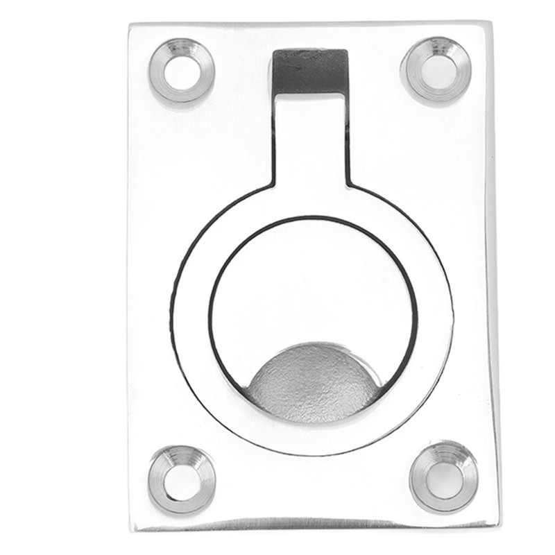 4 Pcs 63x44mm Square Flush Pull Ring Handles 316 Stainless
