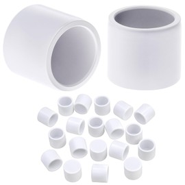 QWORK PVC External End Cap, 100 Pack 3/4" Furniture Grade Pipe Plug Socket Fitting, White