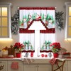 Frienda Christmas Kitchen Curtains Window Curtains and Valance Set Snowman