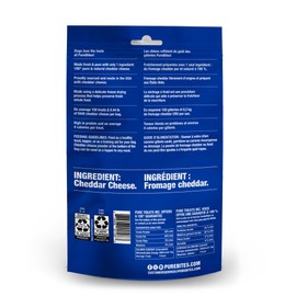 PureBites Cheese Freeze Dried Dog Treats, 1 Ingredient, Made in USA, 4.2oz