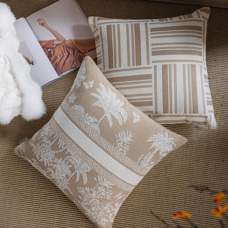 Croker Horse Premium Throw Pillow Covers 20x20 Inches - Oatmeal