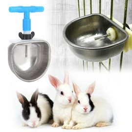 Kuuleyn Automatic Drinker, Feeder Drinker,10 Sets Stainless Steel Rabbit Drinker Drinking Water Bowl Feeding Accessories for Marten Fox(Siamese tee)