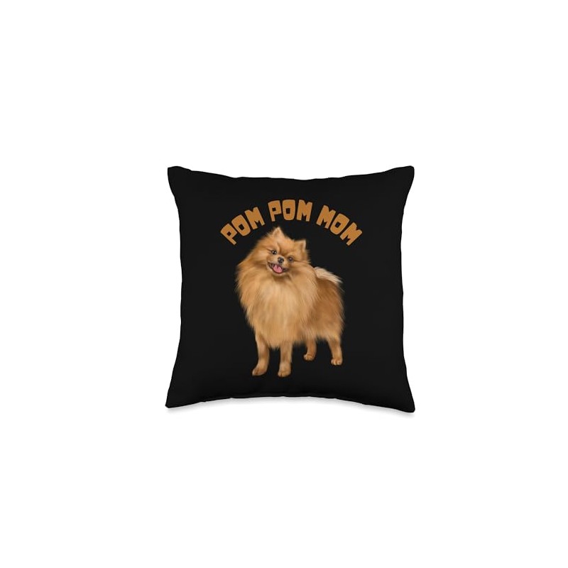 POM POM MOM – Cute Pomeranian Dog Lover Throw Pillow