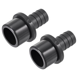 sourcing map PVC Pipe Fitting 20mm Barbed x 32mm OD Spigot Straight Tube Adapter Hose Quick Connector, Black Pack of 2