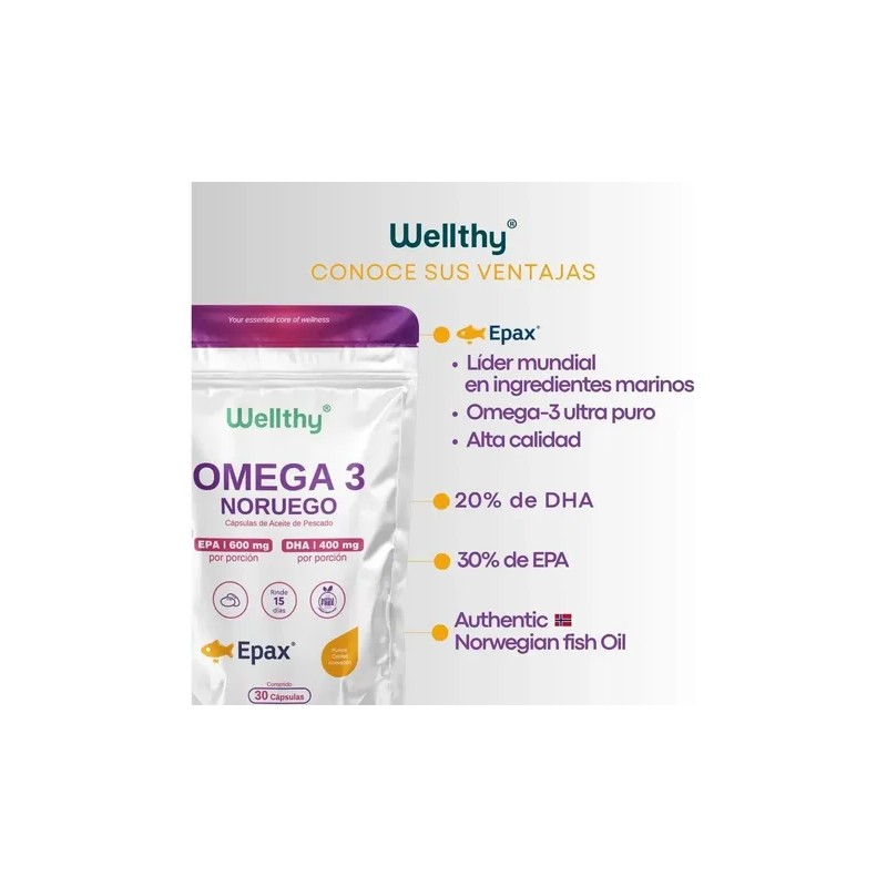 Omega 3 Salmón Noruego Epax 30 Cápsulas Norwegian Salmon Omega