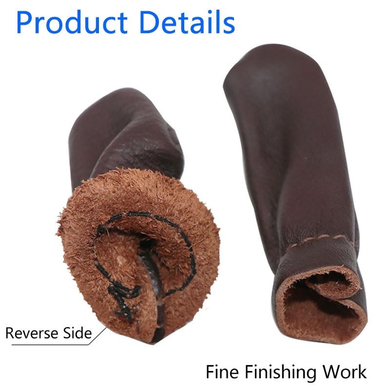 BEANPRECOY 10Pcs Leather Finger Cots DIY Finger Thimble Leather Thimble