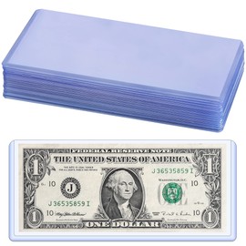 60 PCS Clear Paper Money Holder Currency Topload Holders, 6.8 x 2.9 Inch Transparent PVC Bill Protector, Banknotes Sleeves Currency Paper Money Protector Bag PN03L60