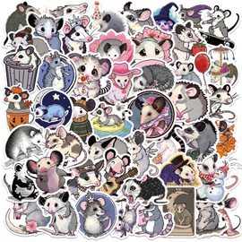 100 Pcs Opossum Stickers Waterproof PVC Opossum Stickers Cute Opossum Party Supplies Cartoon Opossum Stickers for Bike Motorcycle Skateboard Luggage