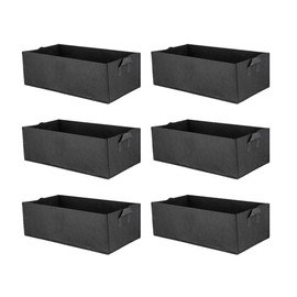 DOITOOL 6pcs Square Grow Bag Non-Woven Fabric Garden Bed Flower Vegetable Planting Bag Planter Pot Container for Nursery Garden (50x30x20cm Black)