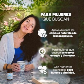 Suplemento para Menopausia con DIM, Isoflavonas de Soja, Black Cohosh, CoQ10, Calcio, Hierro y Vitaminas D3/B12 - Equilibrio Hormonal, 60 Cápsulas Fór