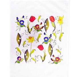 Half a Donkey Spring Flower Collection Large Cotton Tea Towel