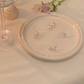 POWER BALANCE 12 Pairs Hypoallergenic Pearl Earrings for Women, S 925, Mixed Sizes 6/8/10/12mm (3 Pairs Each), Stud Earrings Jewelry Gift Set