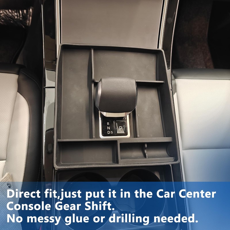 JONKOKO Black Rubber Car Center Console Gear Shift Storage Box