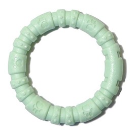 Rosewood small tough and durable chew and teething ring shaped dog toy for puppies and small dogs made of tough nylon material, Mint flavoured and scented, Green