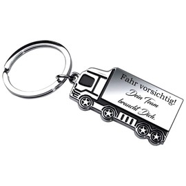 Metal keyring model: LKW Berufskraftfahrer Fahr vorsichtig! Metal, Dein Team Braucht Dich