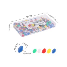 PAPERPAL 500 Vinyl-Coated Thumbtacks for Cork Board, Flat Thumb Tacks for Posters, Bulletin Board Tacks, Colorful Push Pins for Office School & Personal Use