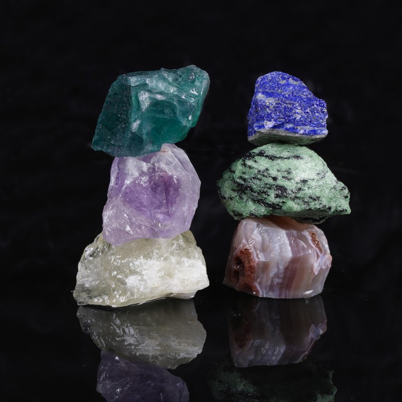 Anxiety Release Crystal Set - 6 Natural Stones for Calming