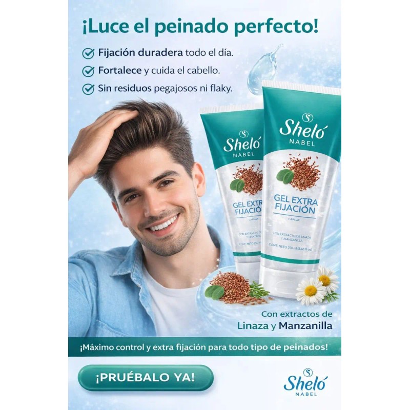 Pack Gel Extra Fijación Capilar 250ml Shelo Nabel