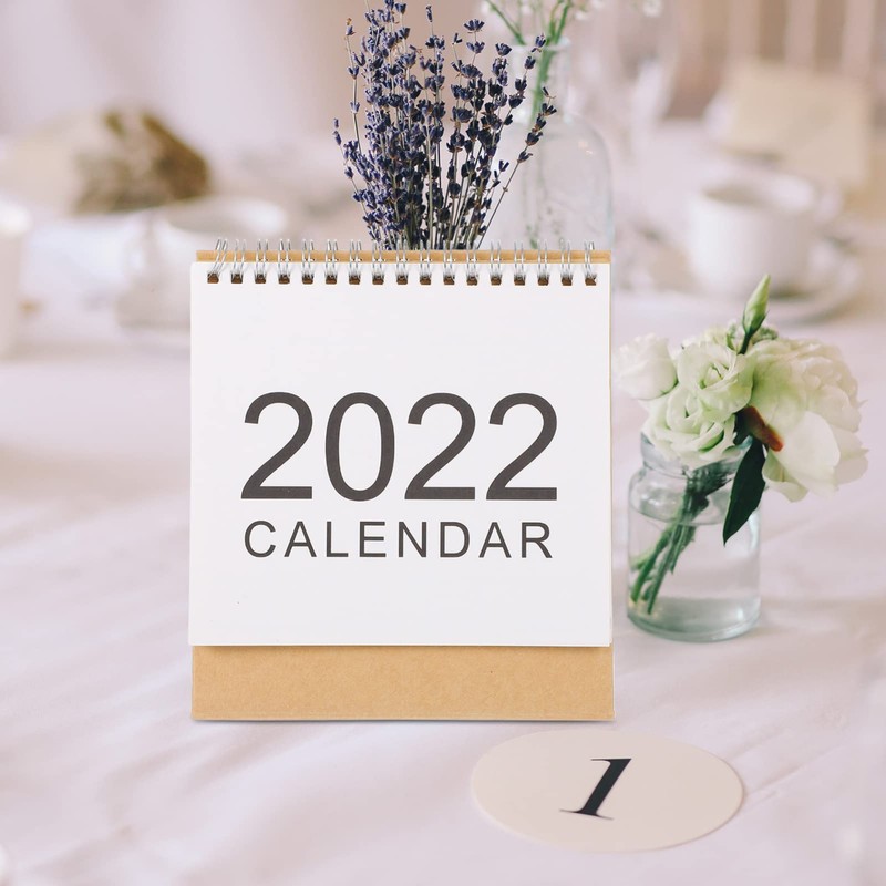 Operitacx 2022 Simple Desk Calendar Minimalist Tabletop Agenda Organizer for