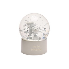 Bambino My First Birthday Waterball – Neutral Baby Snow Globe Keepsake | Glitter-Filled Bday Gift with Bear & “My 1st Birthday” Base | Gender-Neutral Nursery Decor