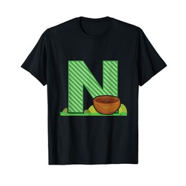 Letter N Nest Birds Alphabet Last Name Consonant Initials T-Shirt
