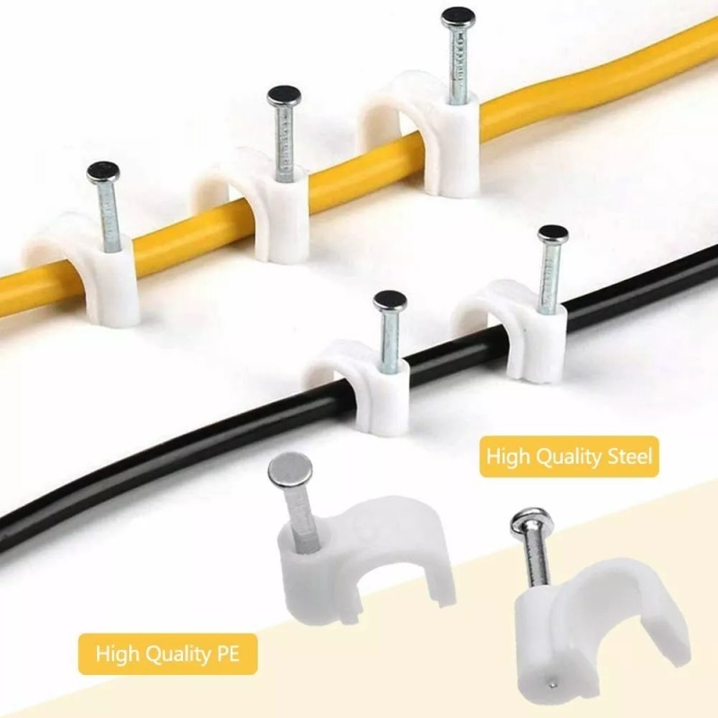 Conejo Moda Kit Grapa Para Cable Clips Acero Redondo 5mm