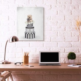 Stupell Industries Fashion Dog Box Stack Neutral Grey Painting, Design by Artist Ziwei Li Wall Art, 30 x 40, Canvas