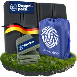 empoleo Seat Cushion Large Outdoor Thermal Waterproof Foldable with Carry Bag - Fishing Hiking Chair Cushion Seat Pad Chair Survival (Small Set of 2)