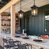 VIANIS Large Outdoor Pendant Lights for Porch, Black Hanging Light