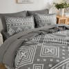 Yiran Boho California King Comforter, Grey Aztec Comforter Bedding Set,