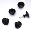 Pack of 12 Furniture Knobs, Black with Screws, Flower Pattern,
