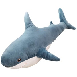 champracer Cuddly Toy Shark Plush Toy Kawaii Stuffed Toy Plush Cushion for Cuddling & Playing Shark Plush Toy Plush Dolls Christmas Gift for Children, Girls and Boys (Blue, 75 cm)