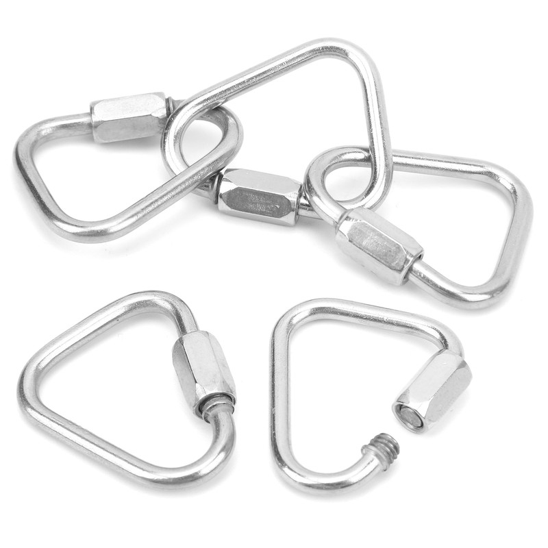 5pcs Triangle Locking Carabiner Stainless Steel Portable Easy to Carry