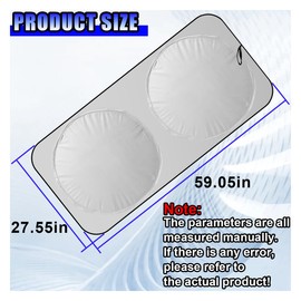 GAOLAOSY Car Windshield Sun Shade, Foldable Automotive Front Window Heat Blocking Sun Shield, Universal Reflective Vehicle Interior Protective Cover for Car, SUV, Truck (59×28 inch)