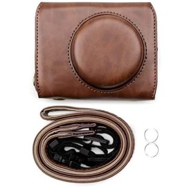 kinokoo Canon G7X Mark III Case, Camera Case for Canon PowerShot G7X Mark III, PU Leather Protective Case for Canon G7XIII G7XII/G7X3 G7X2 with Shoulder Strap (Coffee)