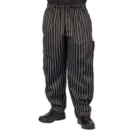 KNG Chalk Stripe Baggy Cargo Chef Pants for Men and Women – Drawstring Waist S
