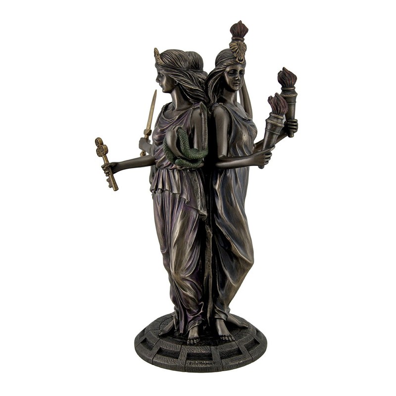 Veronese Design Large Bronze Finish Greek Goddess Hecate Triple Goddess