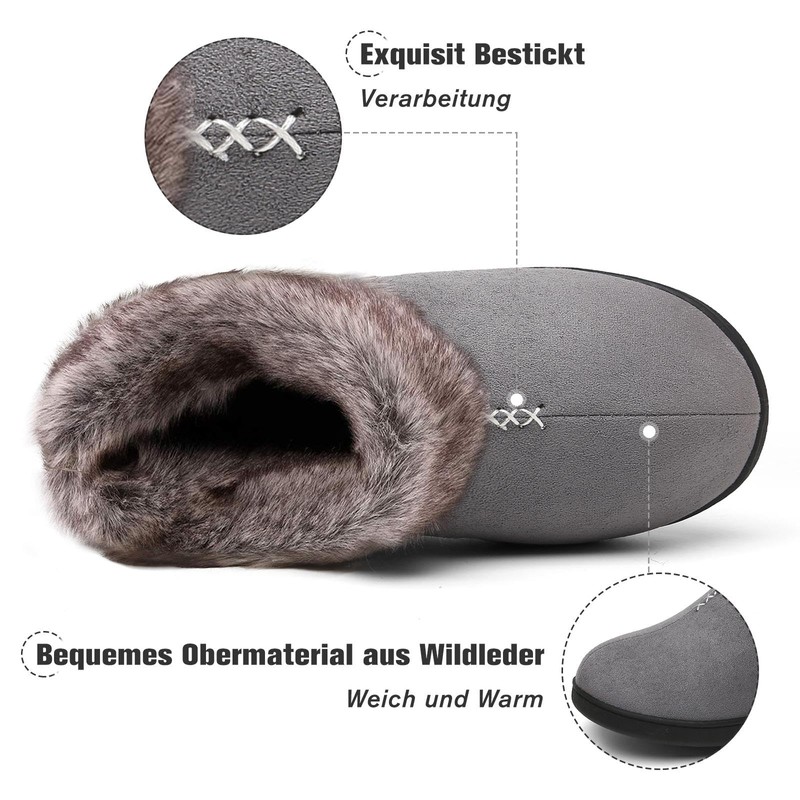 Mishansha Women's Winter, Non-Slip, Warm Slippers, Memory Foam Plush Slippers,