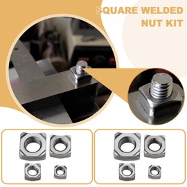 LT Easiyl 100x Steel Square Nuts Assortment Kit M5x0.8mm M6x1.0mm M8x1.25mm M10x1.5mm Pitch Weld Nuts for Pipe Furniture Tables Shelves