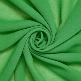 Solid Chiffon Fabric Polyester Dress Sheer 58" Wide by The Yard (1 Yard, Kelly Green)