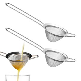 Cocktail Strainer Set 2-Pack Stainless Steel Bar Strainer with Fine Mesh Sieve, Rustproof Filter for Drinks, Tea, Coffee & Kitchen Use