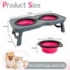PINVNBY Elevated Dog Bowls Portable Raised Dog Bowl Stand with